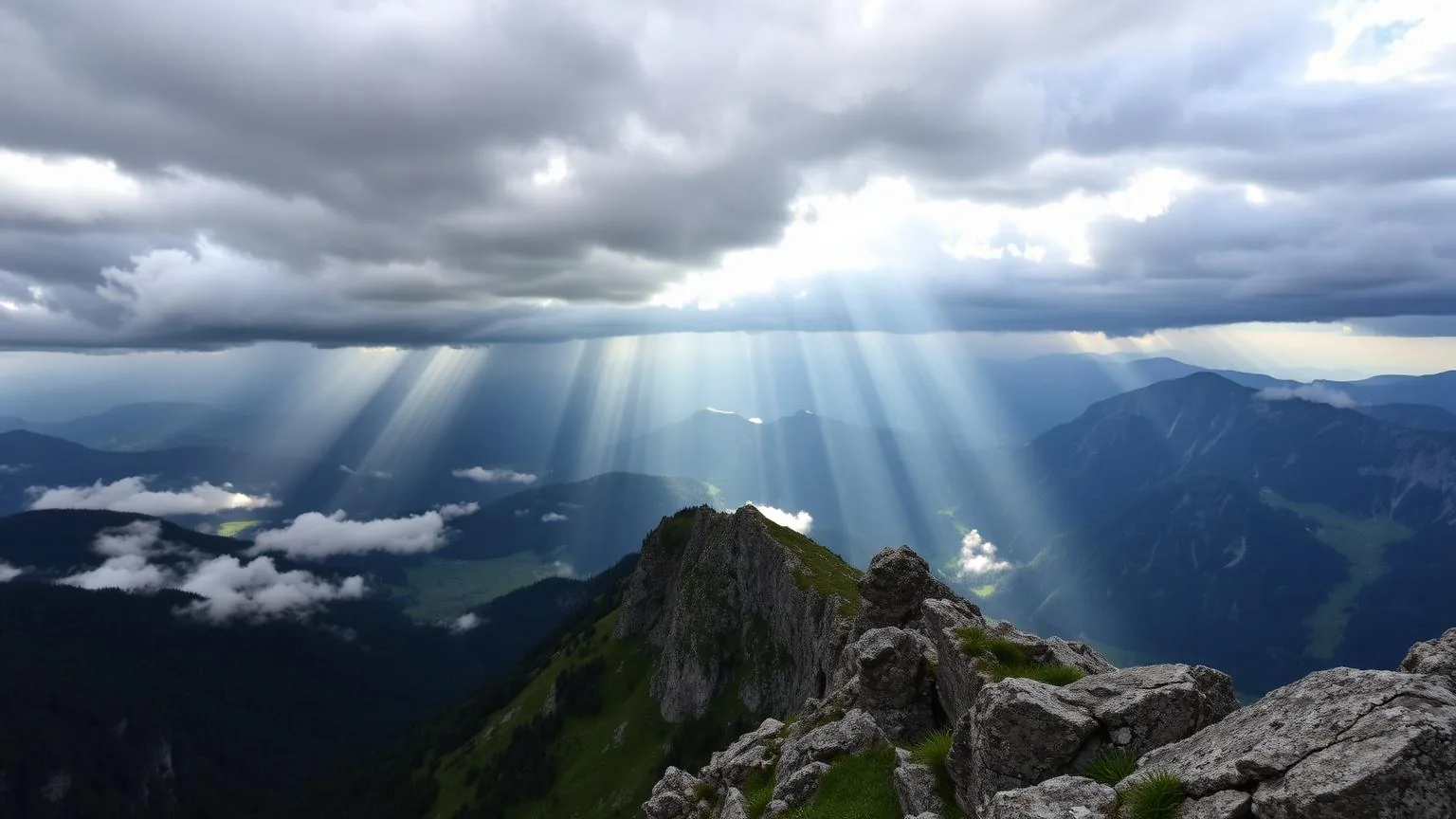 Wisselend weer boven de Oostenrijkse Alpen met wolken en zon